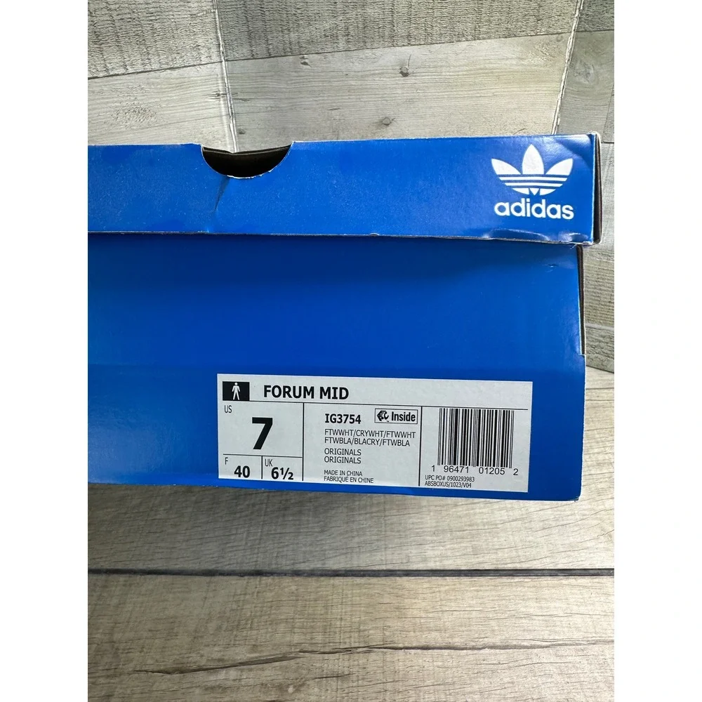 Adidas Forum Mid Triple White Leather Sneakers IG3754 Mens Size 7